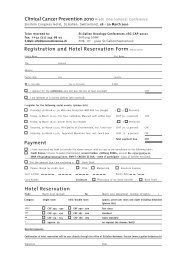 Registration and Hotel Reservation Form Please print! Payment ...