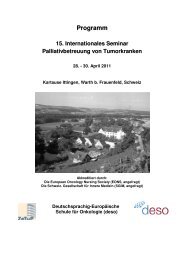 Programm Palliativbetreuung von Tumorkranken - Sonk and Deso