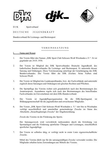Vereinssatzung (PDF) - DJK Schwarz Weiss Wiesbaden