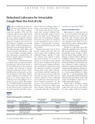 Nebulized Lidocaine for Intractable Cough Near the End of Life