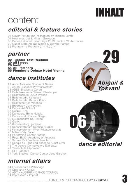 BALLET & PERFORMANCE DAYS 2014 MAGAZINE