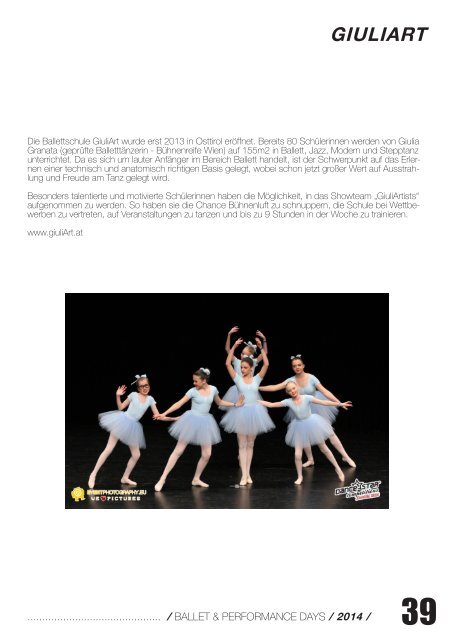 BALLET & PERFORMANCE DAYS 2014 MAGAZINE