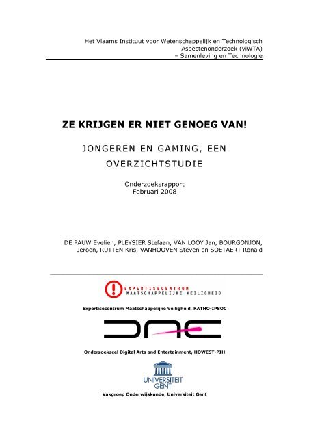 rapport (pdf, nieuw venster) - Instituut Samenleving en Technologie