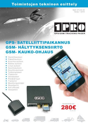 1PRO GPS-GSM Tracking Pager laitteen tekninen esittely - One-Pro