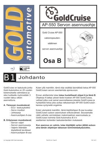 Asennusohje B (PDF) - One-Pro