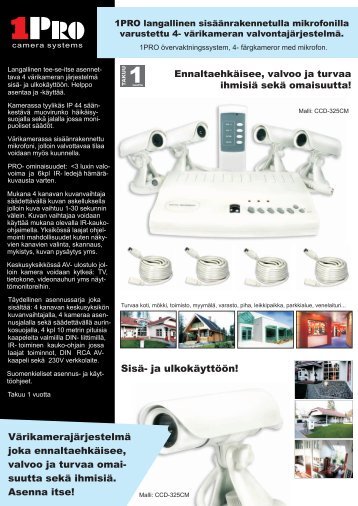 1PRO langallinen kamera CCD-325CM esite - One-Pro