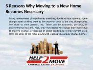 6 Reasons Why Moving to a New Home Becomes Necessary