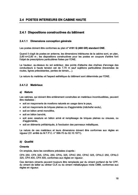 Cahier des Prescriptions Communes Techniques (CPCT) - ONE