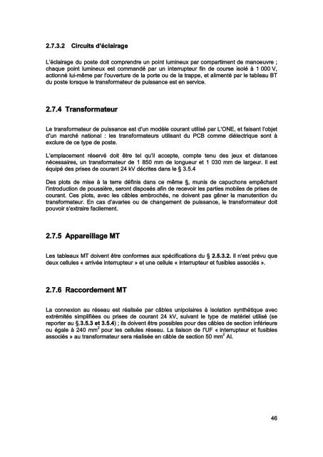 Cahier des Prescriptions Communes Techniques (CPCT) - ONE