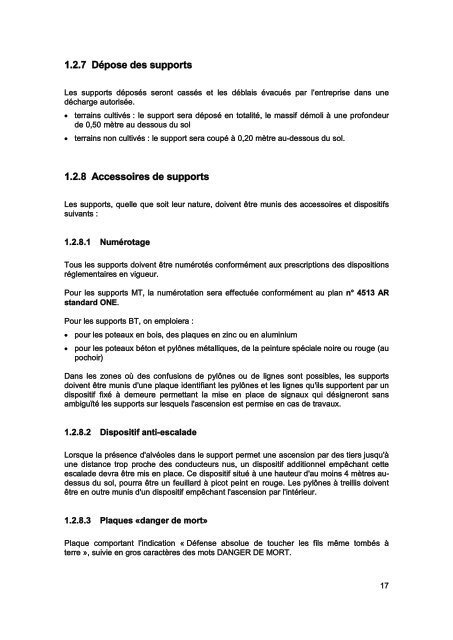 Cahier des Prescriptions Communes Techniques (CPCT) - ONE