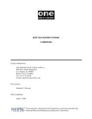 JEFF HAGEDORN PAPERS Coll2008-006 - ONE National Gay ...