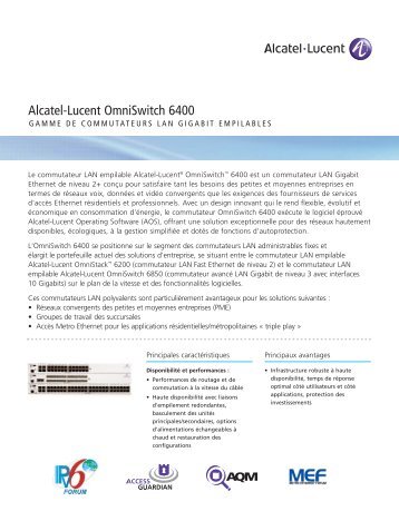 Alcatel-Lucent OmniSwitch 6400 - Signoret