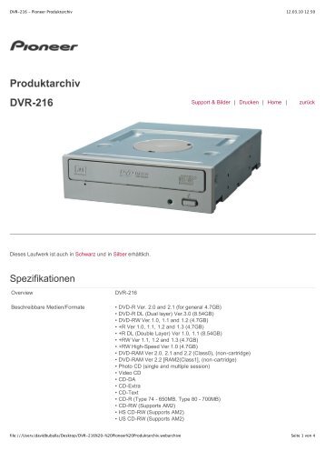 DVR-216 - Pioneer Produktarchiv