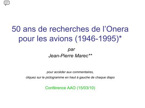 Une confÃ©rence de Jean-Pierre Marec, Haut-Conseiller ... - Onera
