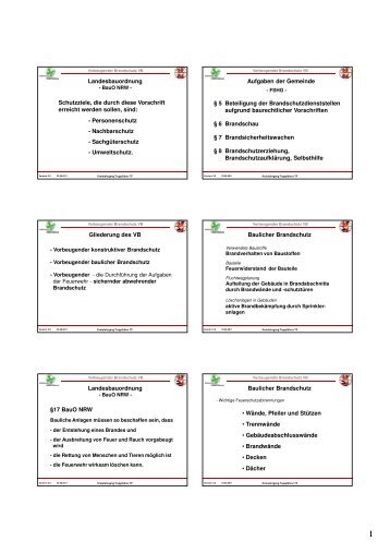 Landesbauordnung Schutzziele, die durch ... - Feuerwehr Minden