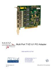 Multi Port T1/E1/J1 PCI Adapter - One Stop Systems, Inc.