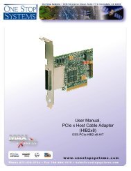 User Manual, PCIe x Host Cable Adapter - One Stop Systems, Inc.