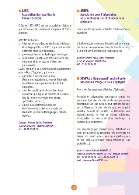 Le guide des associations franc-comtoises en santÃ© - ARS Franche ...