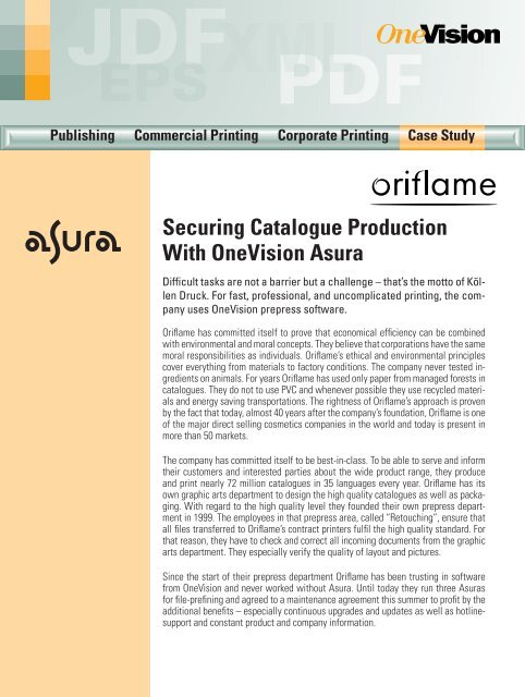 Oriflame Cosmetics, Sweden - OneVision Software