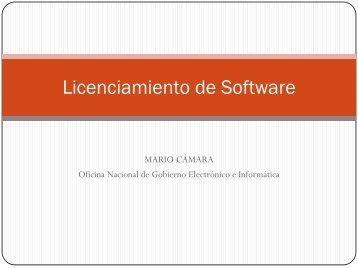 Licenciamiento de Software - Ongei