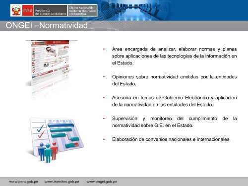 Normatividad y Planeamiento en Gobierno ElectrÃ³nico - Ongei