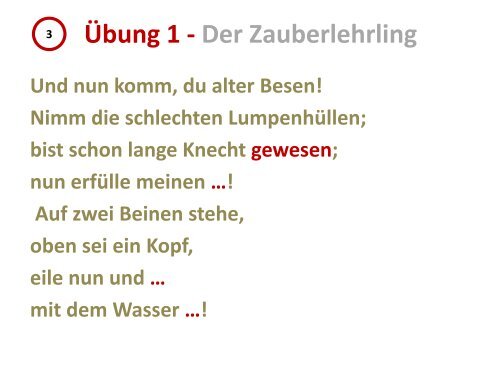 Ãbung 1 - Der Zauberlehrling - Onilo.de