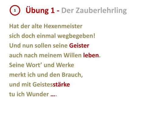 Ãbung 1 - Der Zauberlehrling - Onilo.de