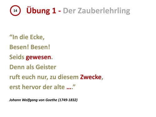 Ãbung 1 - Der Zauberlehrling - Onilo.de