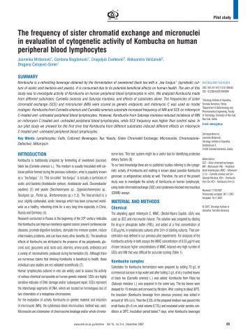 The frequency of sister chromatid exchange and ... - doiSerbia