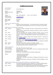 CURRICULUM VITAE - Institut za onkologiju Vojvodine