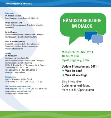 hämostaseologie im dialog - Gemeinschaftspraxis für Hämatologie ...