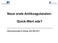 Neue orale Antikoagulanzien: Quick-Wert ade?