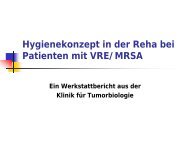 Hygienekonzept in der Reha bei Patienten mit VRE/MRSA