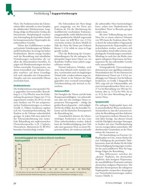 Prophylaxe und Therapie der Nephropathie nach Strahlentherapie