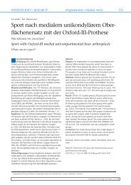 flächenersatz mit der Oxford-III-Prothese - OUP