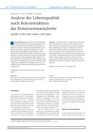 Analyse der Lebensqualität nach Rekonstruktion der ... - OUP