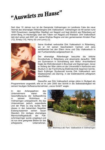 "vacos GmbH" in Nagold Ausgabe Nr. 22 vom 03