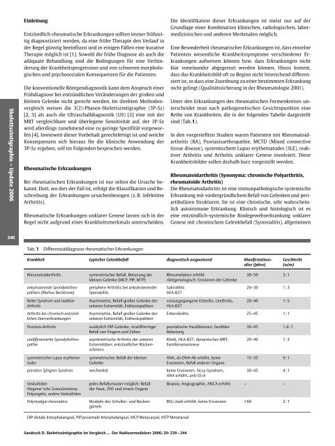 Skelettszintigraphie im Vergleich mit MRT und Sonographie beim ...