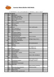 Inventar Materialkeller KKJD Melle