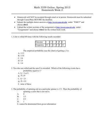 Math 3339 Online, Spring 2013 Homework Week 2