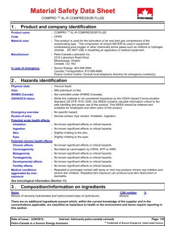 5039 COMPRO ^HTM^n XL-R COMPRESSOR FLUID - Petro-Canada