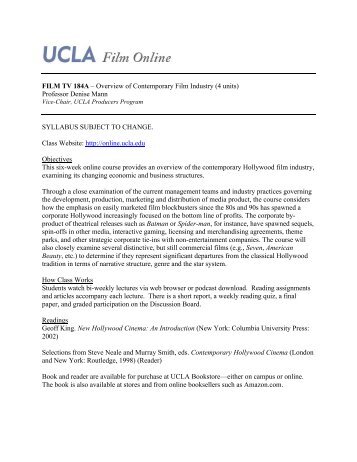 Film 184A Syllabus - UCLA Summer Sessions Online Courses