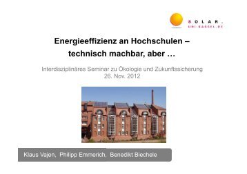 Energieeffizienz an Hochschulen â technisch machbar, aber...