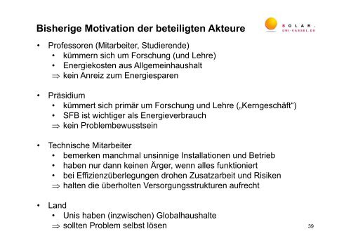 Energieeffizienz an Hochschulen â technisch machbar, aber...