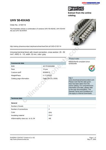 UHV 50-KH/AS - Onlinecomponents.com