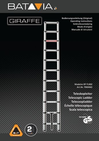 Handleiding GIRAFFE 3.21m Telescopische Ladder