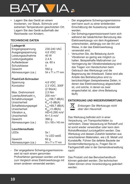 Handleiding DUO Flash-Cell - 4,6 V Schroefmachine