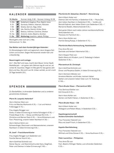 Dornbirner Gemeindeblatt KW 18 vom 02.05.2014