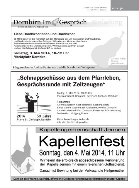 Dornbirner Gemeindeblatt KW 18 vom 02.05.2014