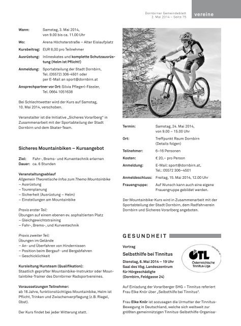 Dornbirner Gemeindeblatt KW 18 vom 02.05.2014